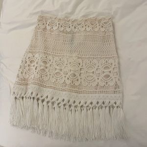 Alexis Tassel Skirt Off White